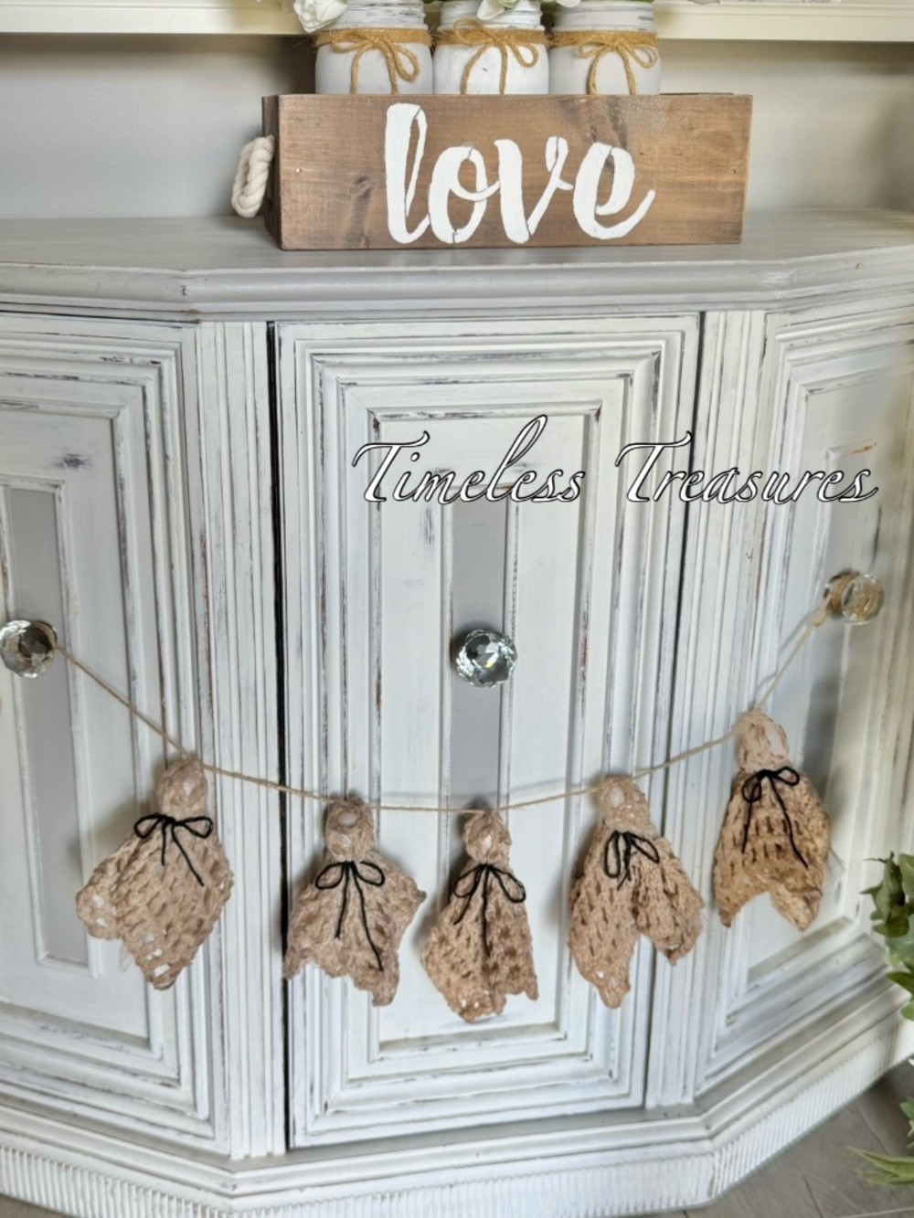 Primitive Crochet Ghost Banner